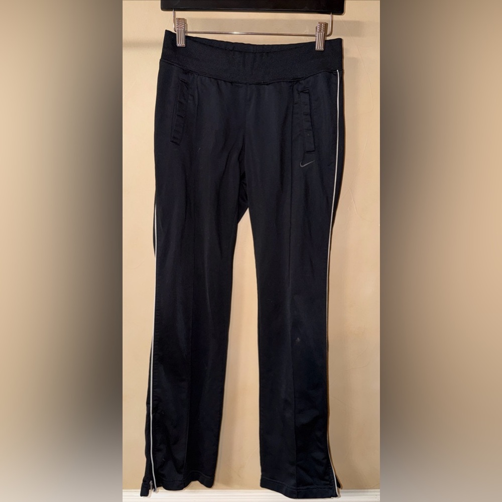 Vintage Nike Track Pants Womens Small Black White Piped Activewear Gym Training - Picture 2 of 8